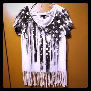 American flag fringe shirt